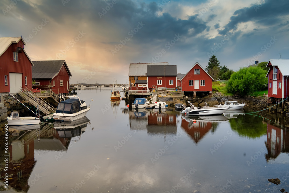 Beautiful fishing villages along the Atlantic Road, an 8.3-kilometer that runs through an archipelago in More og Romsdal county, Norway. Beautiful fishing villages along the Atlantic Road, an 8.3-kilometer that runs through an archipelago in More og Romsdal county, Norway.