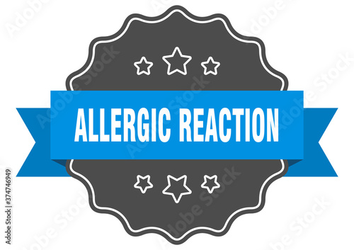 allergic reaction label. allergic reaction isolated seal. sticker. sign