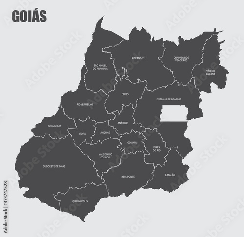Goias State regions map
