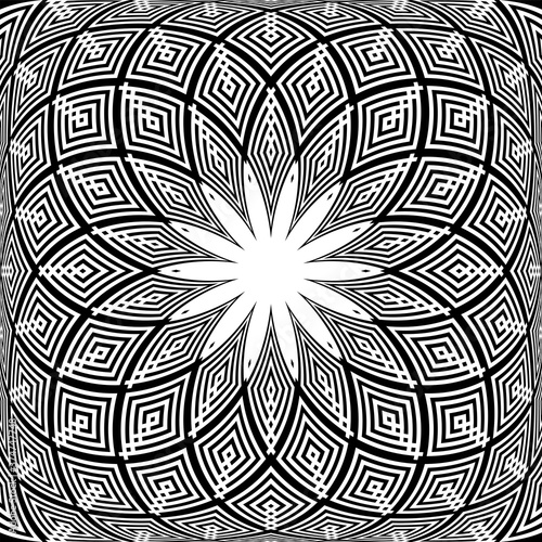Abstract geometric 3D rotation pattern.  Decorative design.