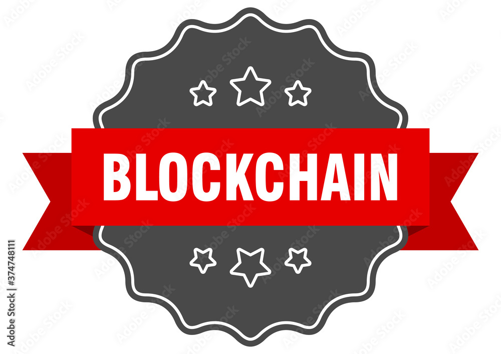 blockchain label. blockchain isolated seal. sticker. sign