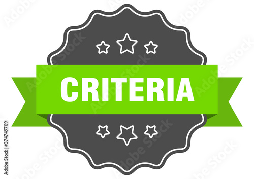 criteria label. criteria isolated seal. sticker. sign