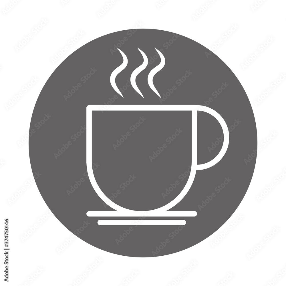 hot coffee cup aroma beverage, block and line icon hot coffee cup aroma beverage, block and line icon