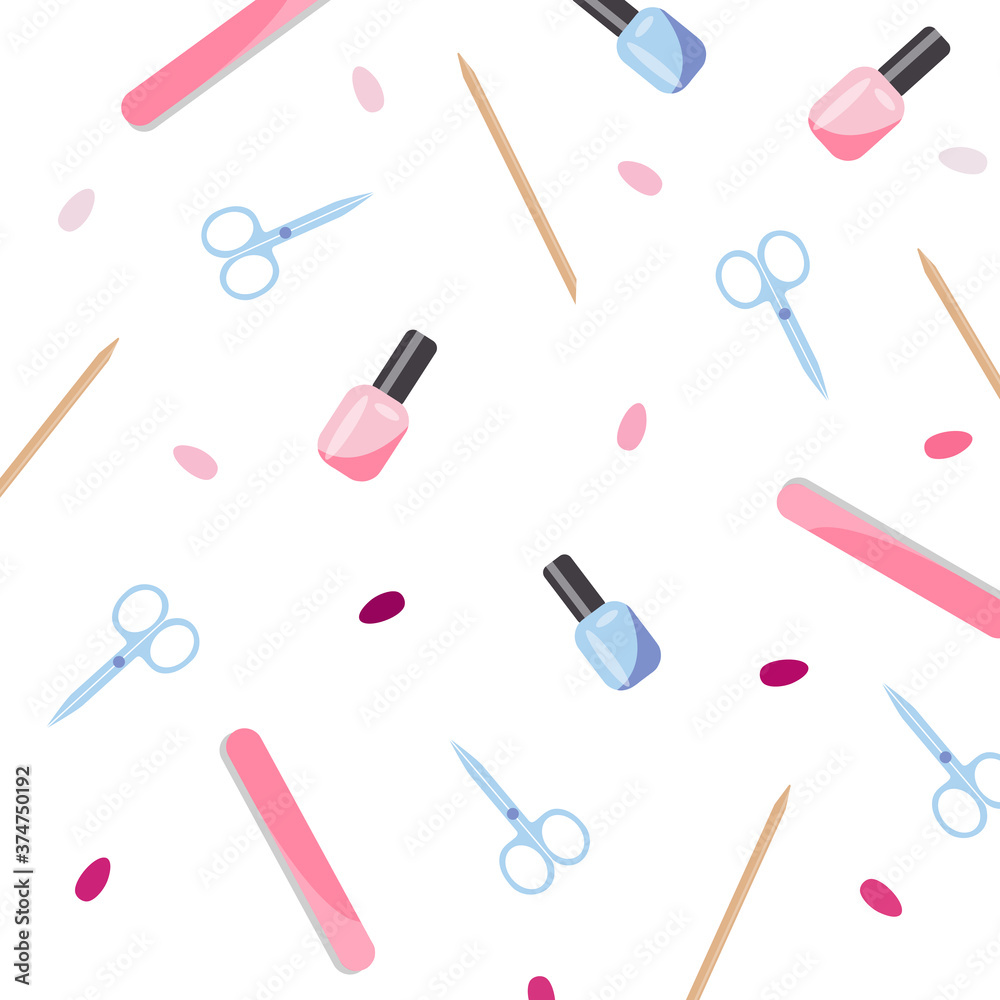 nail tools pattern. beauty set nail tools pattern. beauty set