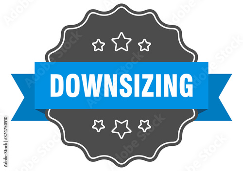 downsizing label. downsizing isolated seal. sticker. sign