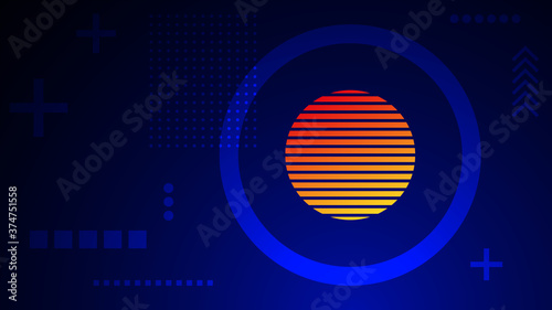 Abstract technology concept background. Retro style vector illustration.