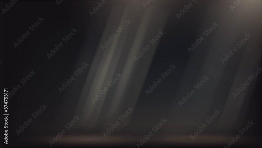 Vector illustration with dark space and rays of light, sunlight in a dark room Vector illustration with dark space and rays of light, sunlight in a dark room