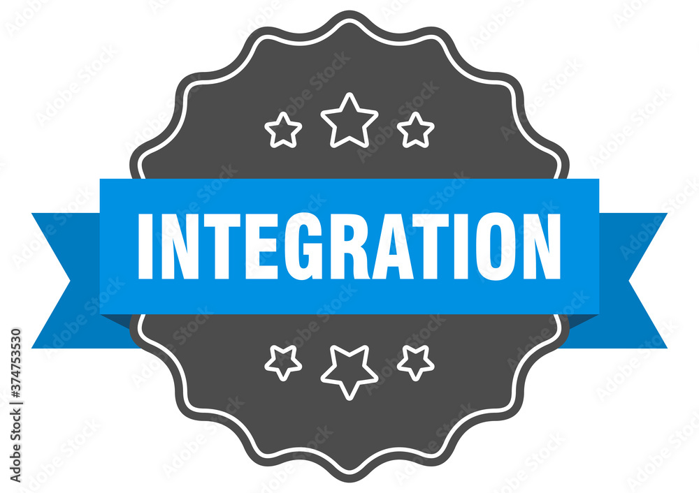 integration label. integration isolated seal. sticker. sign