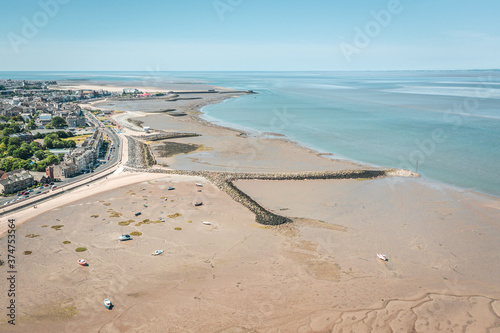 Fototapeta Naklejka Na Ścianę i Meble -  Aerial View over Coastal Town in United Kingdom