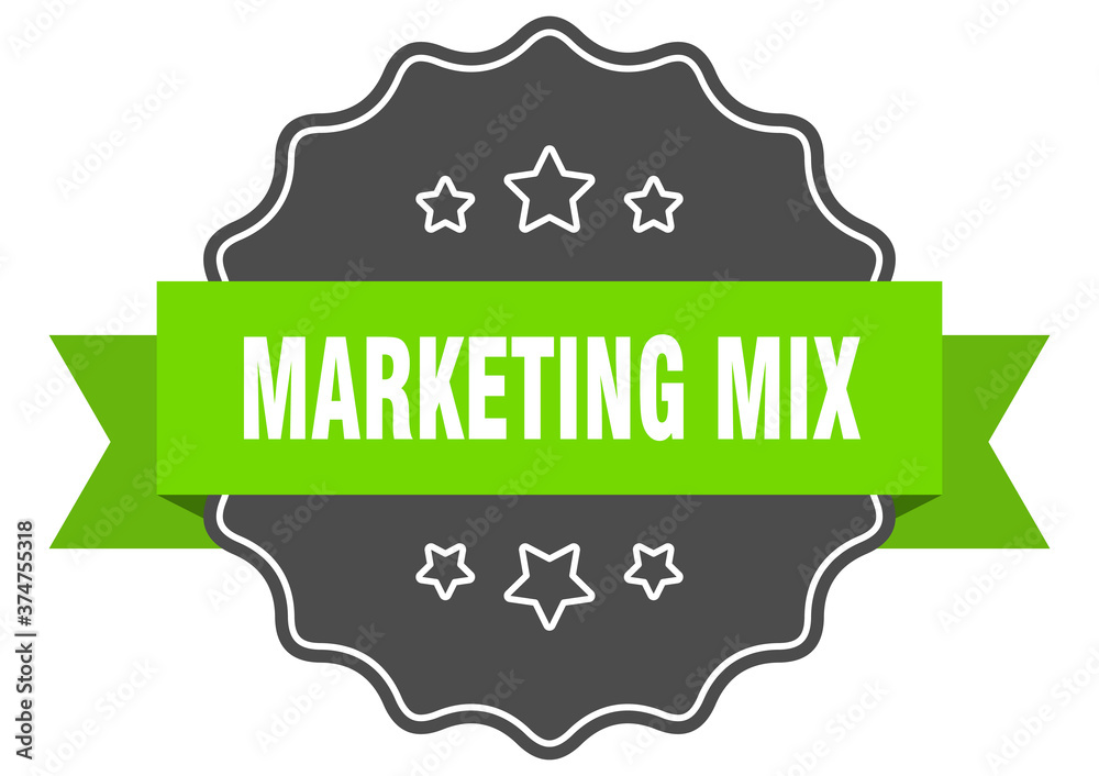 marketing mix label. marketing mix isolated seal. sticker. sign