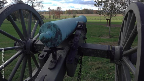 Cannon on a battlefield.