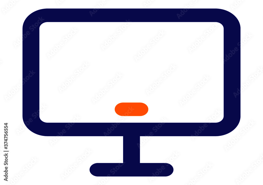 Monitor icon outline and linear vector Monitor icon outline and linear vector