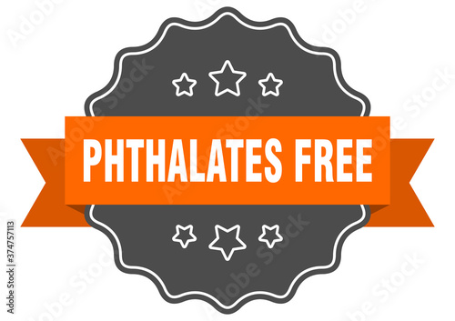 phthalates free label. phthalates free isolated seal. sticker. sign