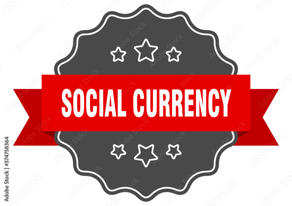 social currency label. social currency isolated seal. sticker. sign
