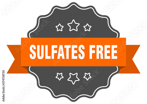 sulfates free label. sulfates free isolated seal. sticker. sign