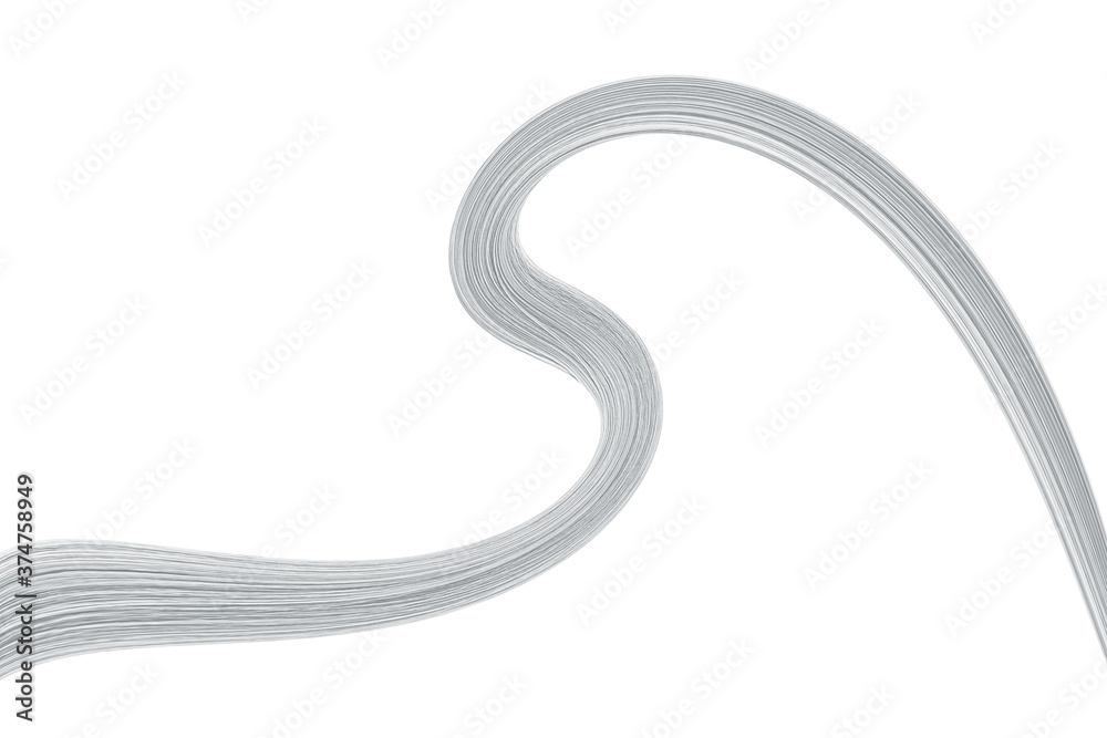 Swirled long gray hair strand on white, isolated Swirled long gray hair strand on white, isolated