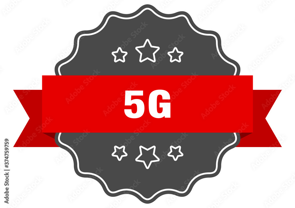 5g label. 5g isolated seal. sticker. sign