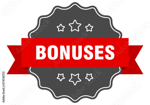 bonuses label. bonuses isolated seal. sticker. sign