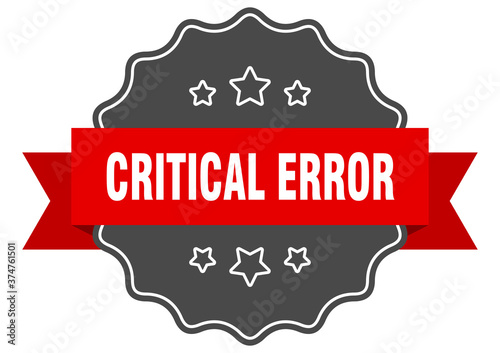 critical error label. critical error isolated seal. sticker. sign