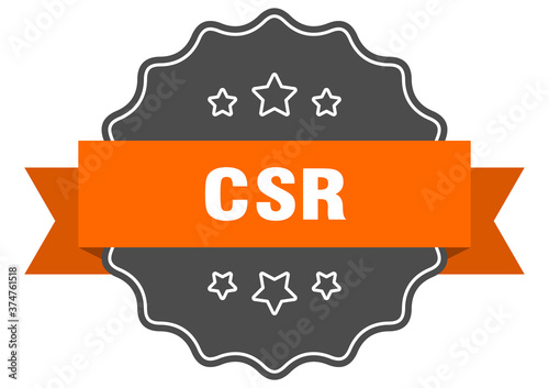 csr label. csr isolated seal. sticker. sign