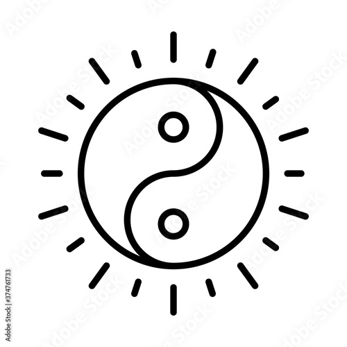 ying yang symbol of harmony and balance, human rights day, line icon design
