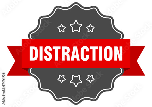 distraction label. distraction isolated seal. sticker. sign