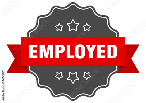 employed label. employed isolated seal. sticker. sign