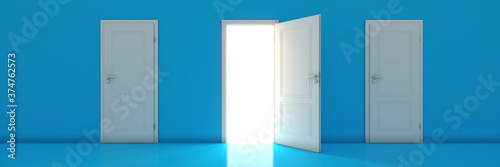 Fototapeta Naklejka Na Ścianę i Meble -  open door, opportunity concept. 3d rendering