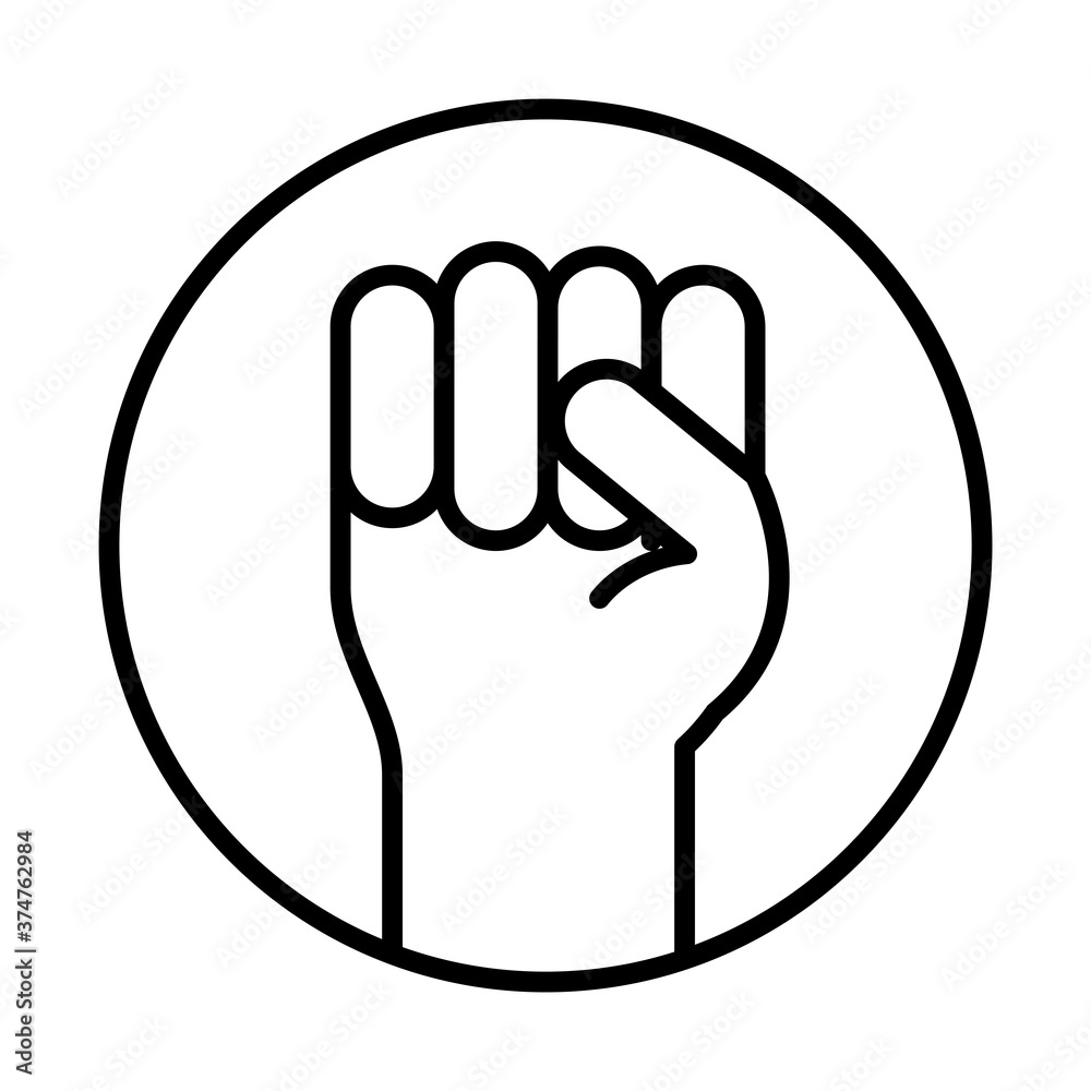 raised hand tolerance, human rights day, line icon design raised hand tolerance, human rights day, line icon design