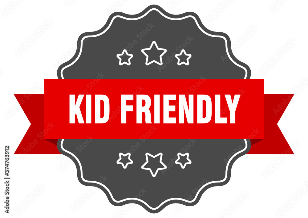 kid friendly label. kid friendly isolated seal. sticker. sign
