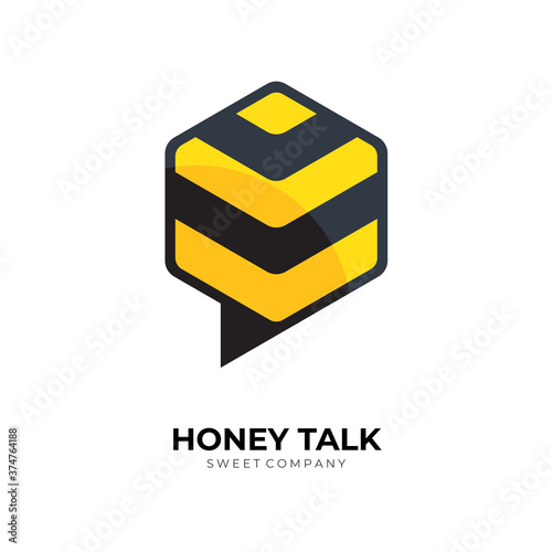 bee chatting application logo design