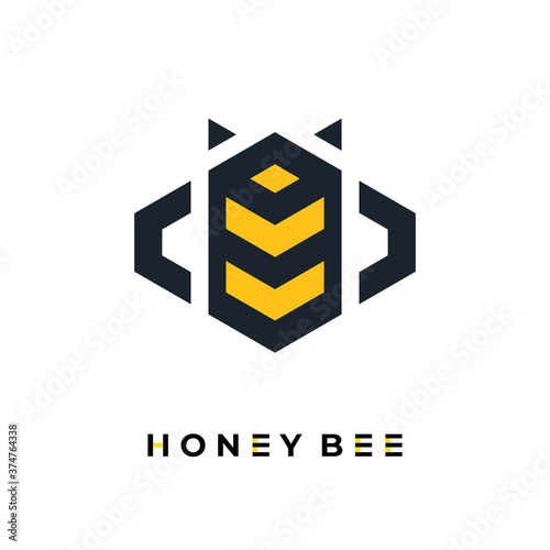 Bee honey creative vector icon symbol logo. abstract logo
