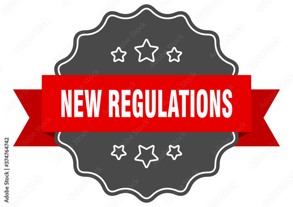 new regulations label. new regulations isolated seal. sticker. sign