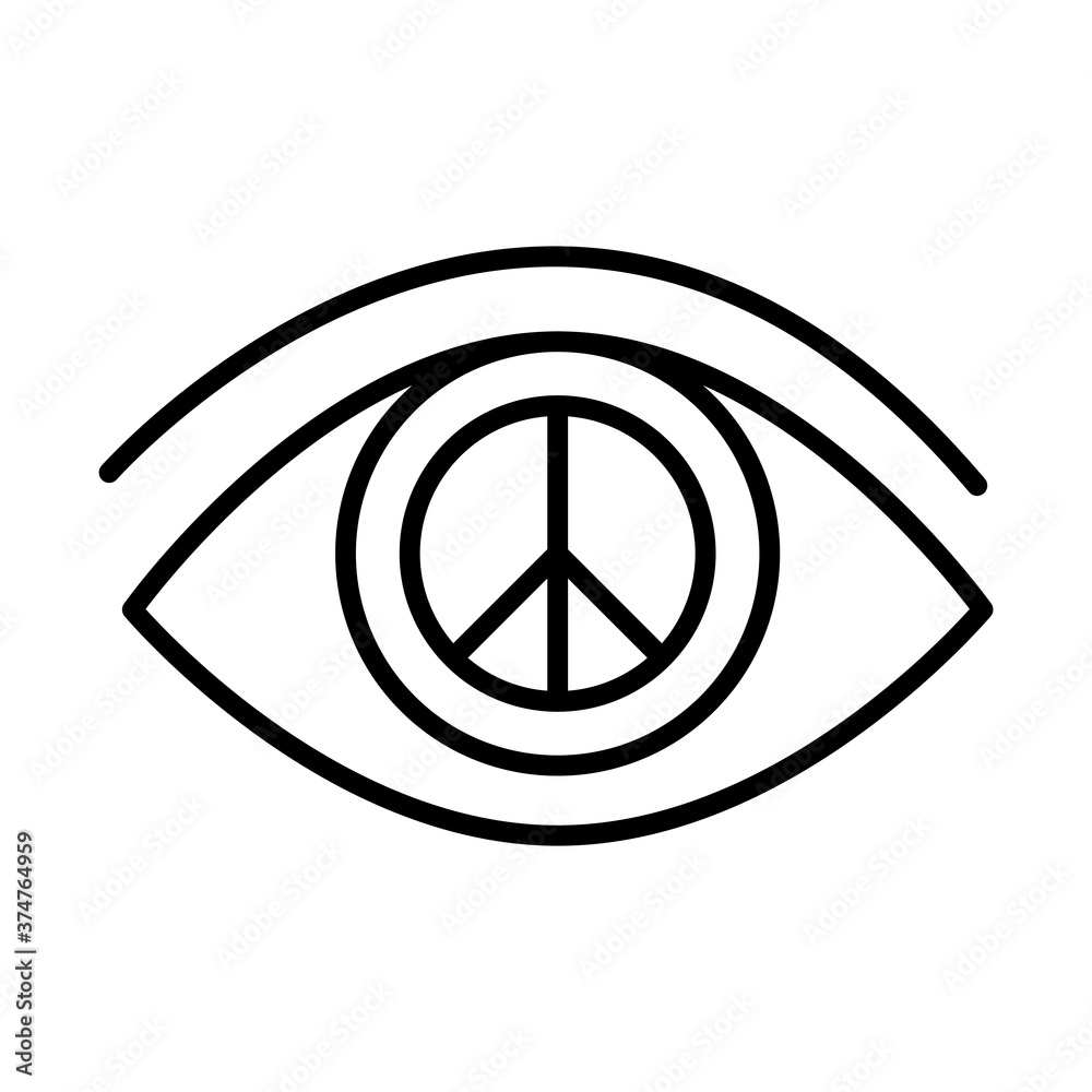 eye vision peace, human rights day, line icon design