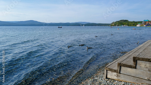 Pure Lake Turgoyak in the Urals  Russia