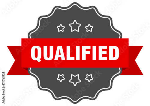 qualified label. qualified isolated seal. sticker. sign