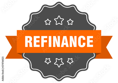 refinance label. refinance isolated seal. sticker. sign