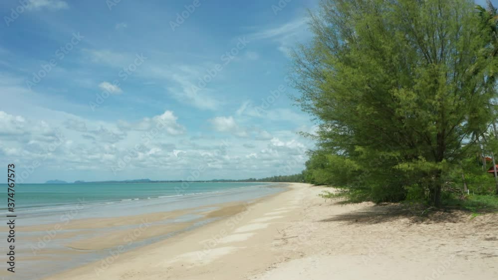 Aerial view from Bang Saphan beach during bright and sunny day
