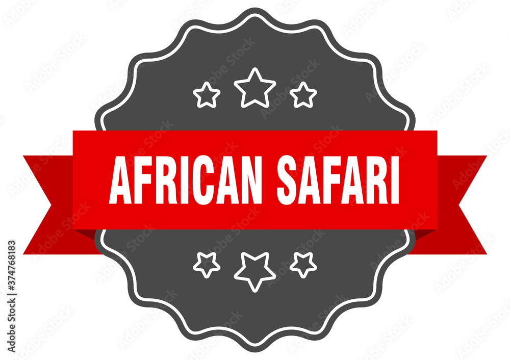 african safari label. african safari isolated seal. sticker. sign