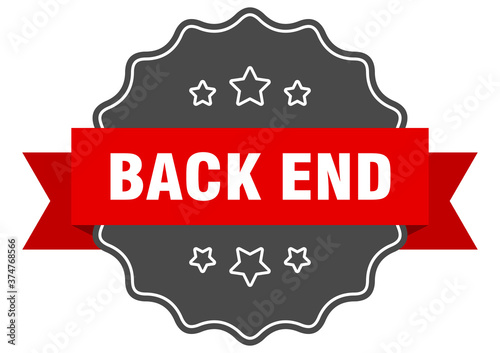 back end label. back end isolated seal. sticker. sign