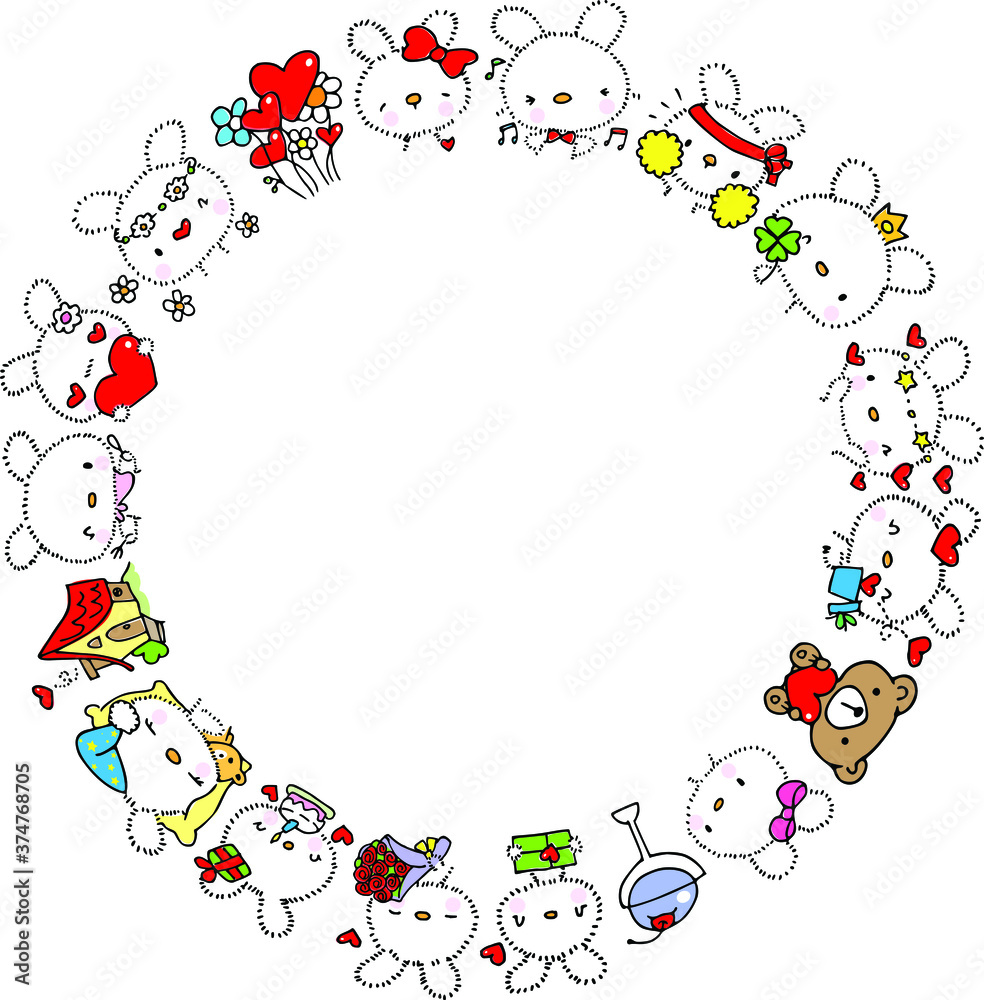 Vector illustration rabbit cartoon design background Vector illustration rabbit cartoon design background