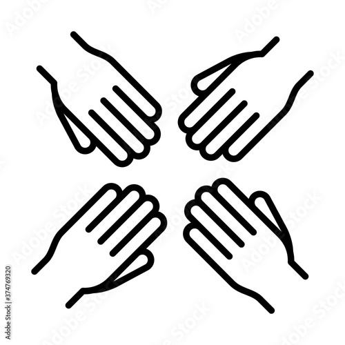 equality people hands, human rights day, line icon design