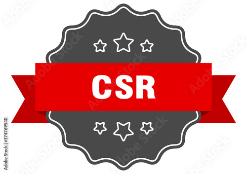 csr label. csr isolated seal. sticker. sign