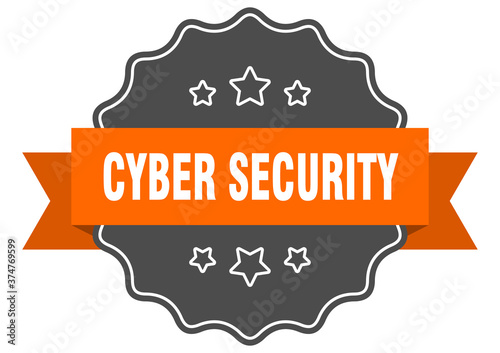 cyber security label. cyber security isolated seal. sticker. sign