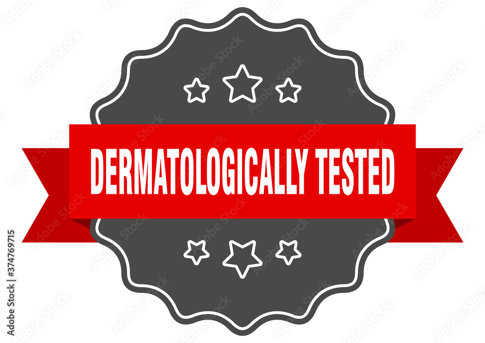 dermatologically tested label. dermatologically tested isolated seal. sticker. sign