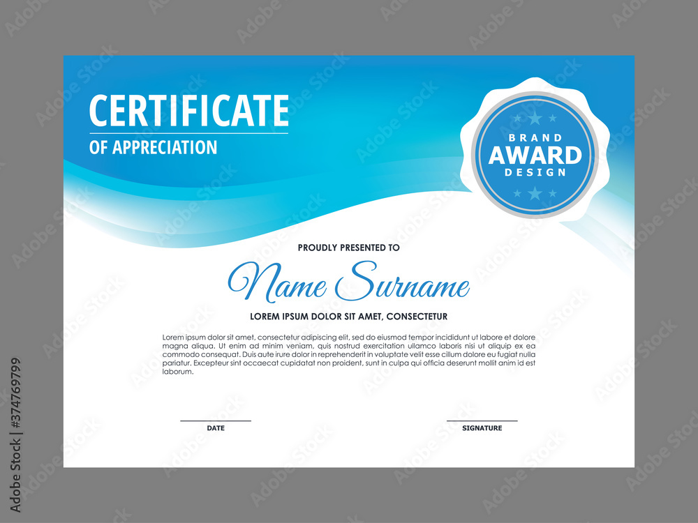 Abstract Soft Blue Wavy Mesh Gradient Certificate Design, Professional Modern Blurry Blue Certificate Template Vector Abstract Soft Blue Wavy Mesh Gradient Certificate Design, Professional Modern Blurry Blue Certificate Template Vector