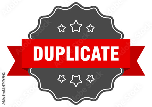 duplicate label. duplicate isolated seal. sticker. sign