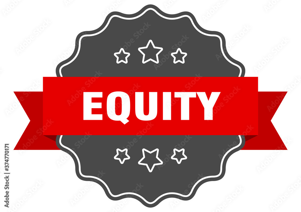 equity label. equity isolated seal. sticker. sign