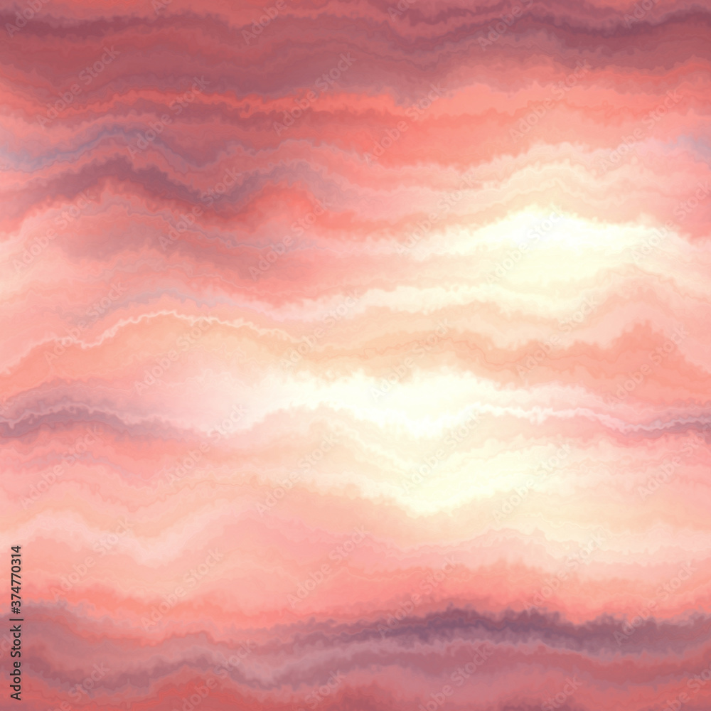 Fototapeta Blurry gradient glitch abstract artistic texture background. Wavy irregular bleeding dye seamless pattern. Digital colorful ombre distorted all over print. Variegated modern cloudy graphic backdrop.