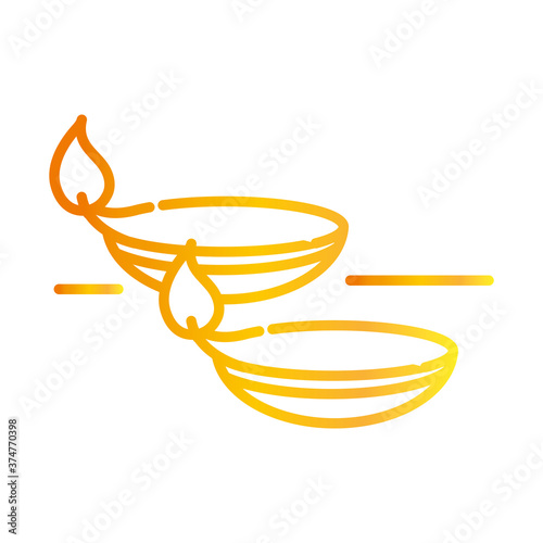 happy diwali light festival of india gradient style icon vector